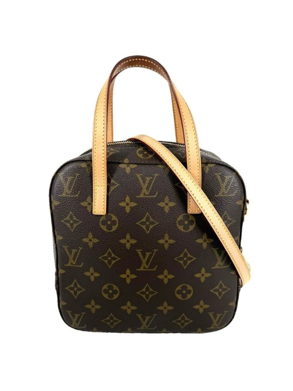 Louis Vuitton 2-Way Spontini Shoulder Bag Crossbody Monogram Canvas Brown Gold